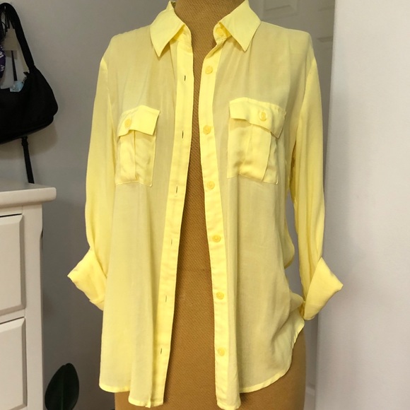 pastel yellow blouse